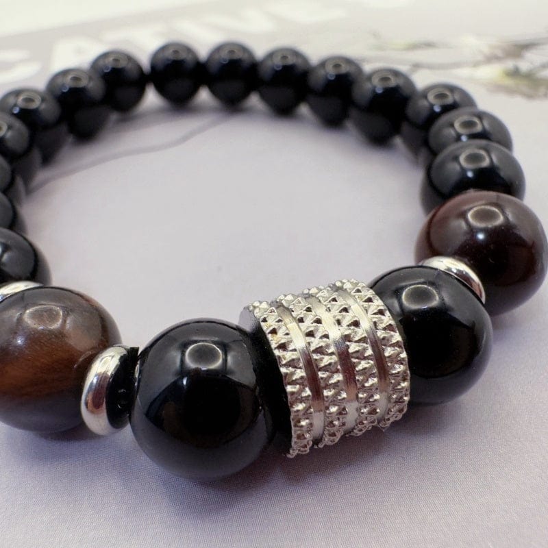 Tiger Eye Obsidian Beaded Bracelet - GalaxGrace Bestgift