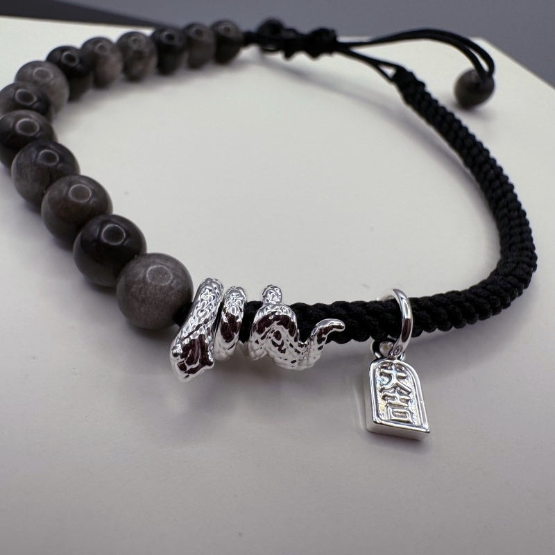 Crystal Lucky Snake Beaded Bracelet - GalaxGrace Bestgift