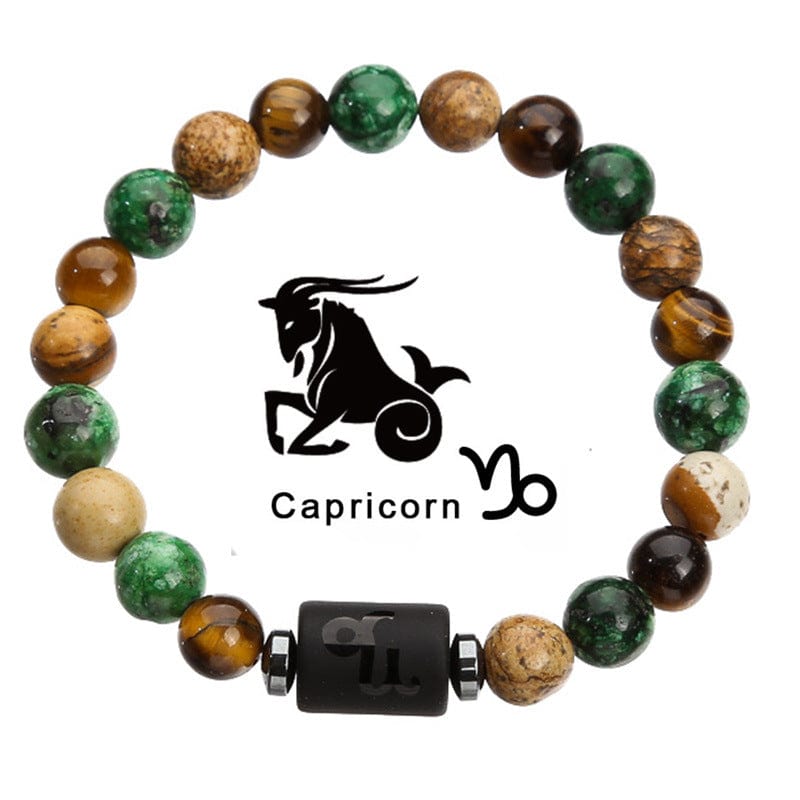 Twelve Zodiac Tiger Eye Beads Bracelet - GalaxGrace Bestgift