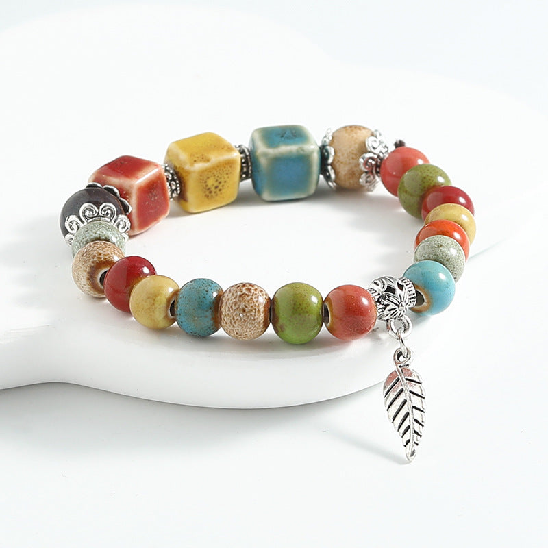 Colorful Bead Luck and Fortune Porcelain Bracelet - GalaxGrace Bestgift