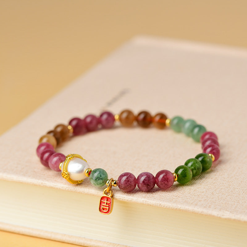 Colorful Candy-colored Tourmaline Bracelet - GalaxGrace Bestgift