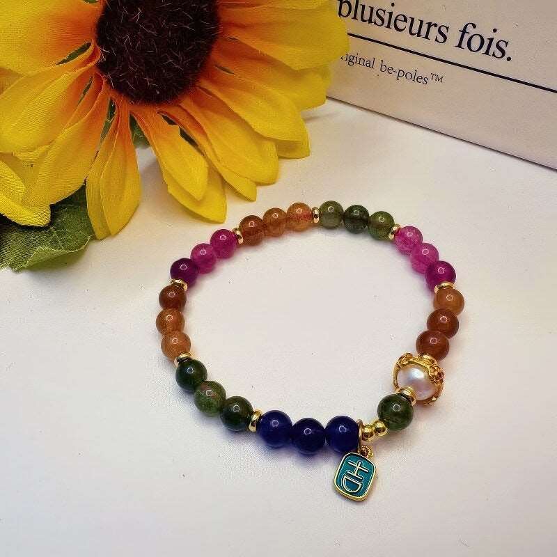 Colorful Candy-colored Tourmaline Bracelet - GalaxGrace Bestgift