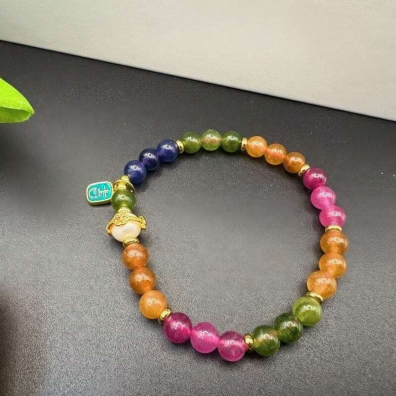 Colorful Candy-colored Tourmaline Bracelet - GalaxGrace Bestgift