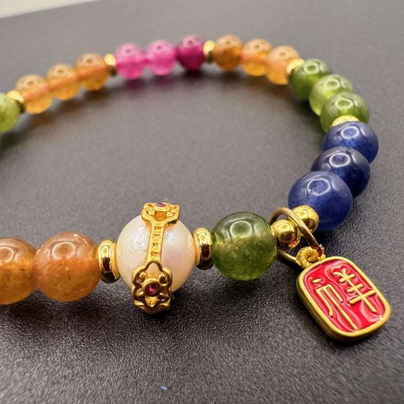 Colorful Candy-colored Tourmaline Bracelet - GalaxGrace Bestgift