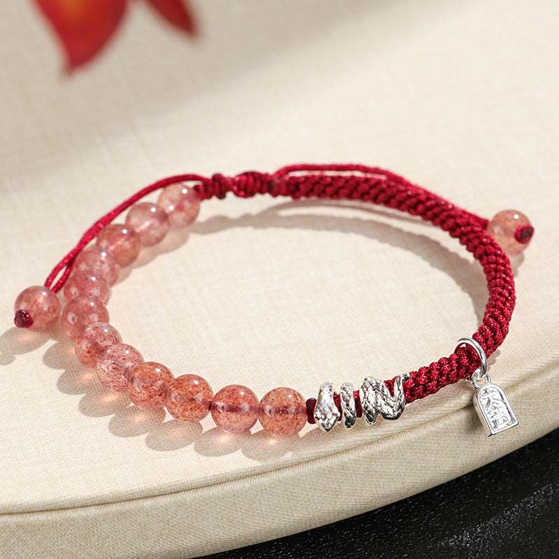 Crystal Lucky Snake Beaded Bracelet - GalaxGrace Bestgift