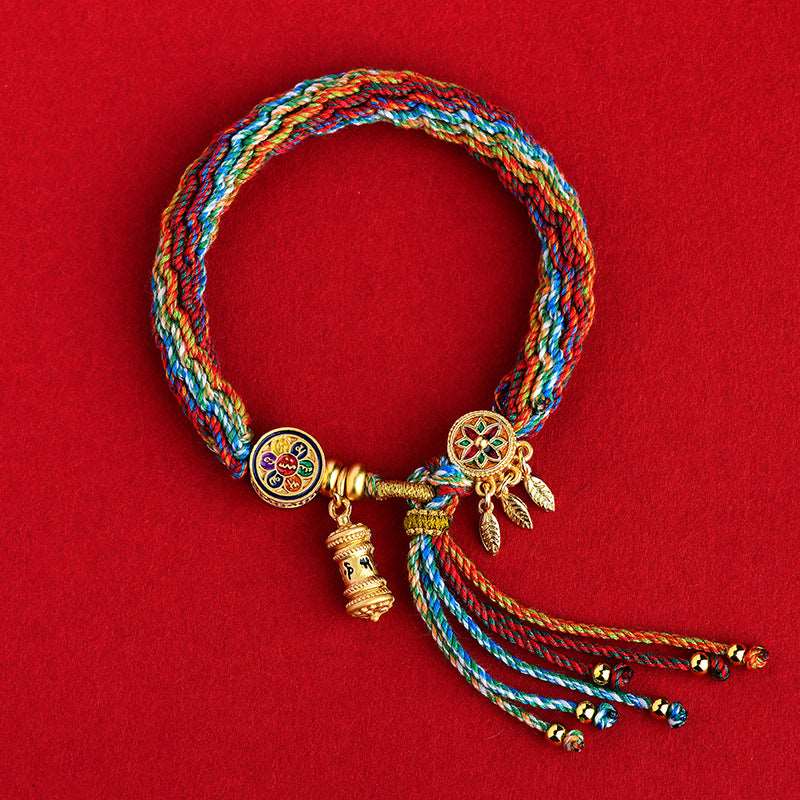 Ethnic Style Six-Character Mantra Zodiac Buddha Bracelet - GalaxGrace Bestgift