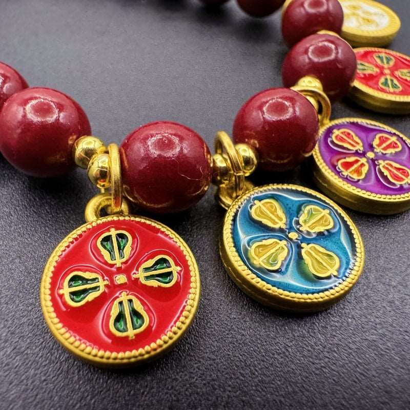 Five-Way God of Wealth Cinnabar Bracelet - GalaxGrace Bestgift