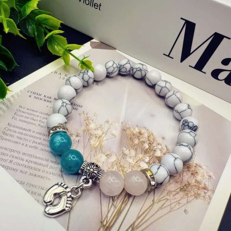 Footprint Pendant White Pine Gift Bracelet - GalaxGrace Bestgift