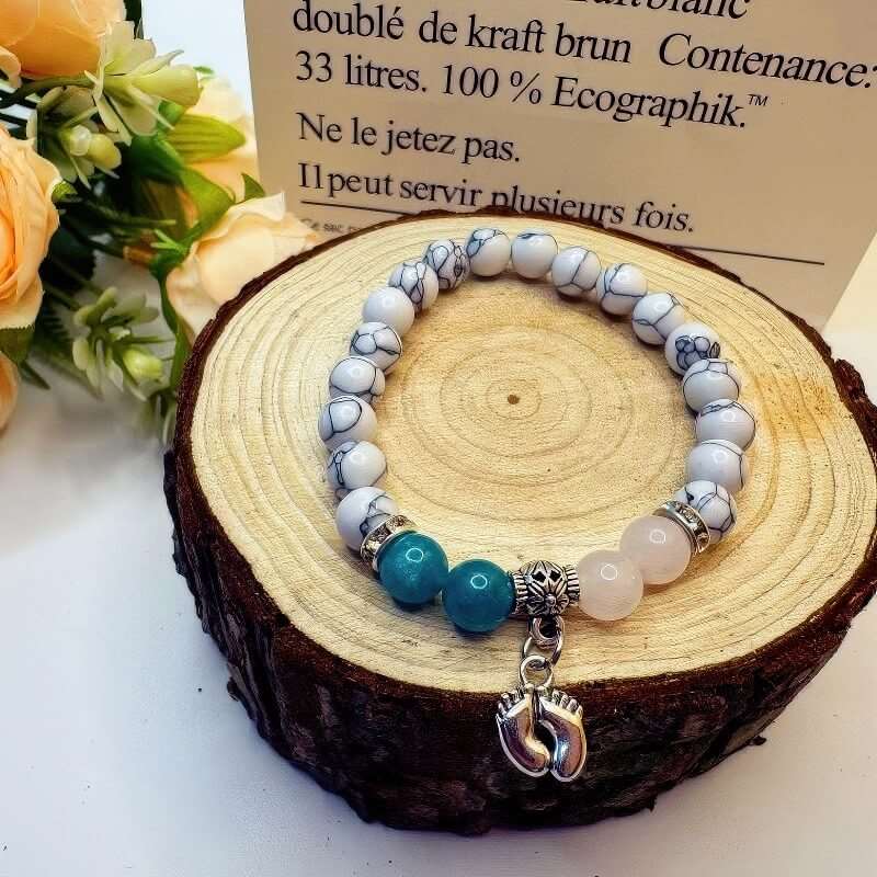 Footprint Pendant White Pine Gift Bracelet - GalaxGrace Bestgift