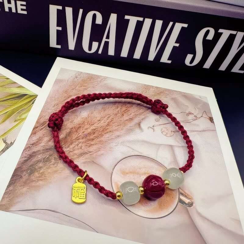 Fortune Cinnabar Red String Bracelet Zodiac Year - GalaxGrace Bestgift