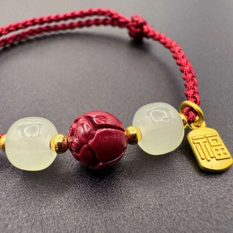 Fortune Cinnabar Red String Bracelet Zodiac Year - GalaxGrace Bestgift