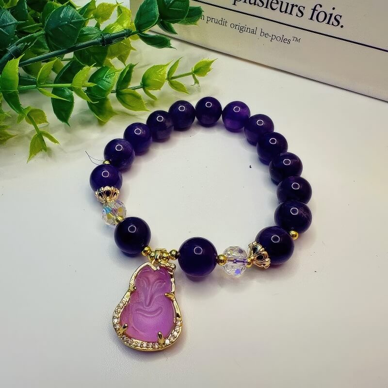 GalaxGraceAmethyst Fox Charm Bracelet BestgiftBracelet