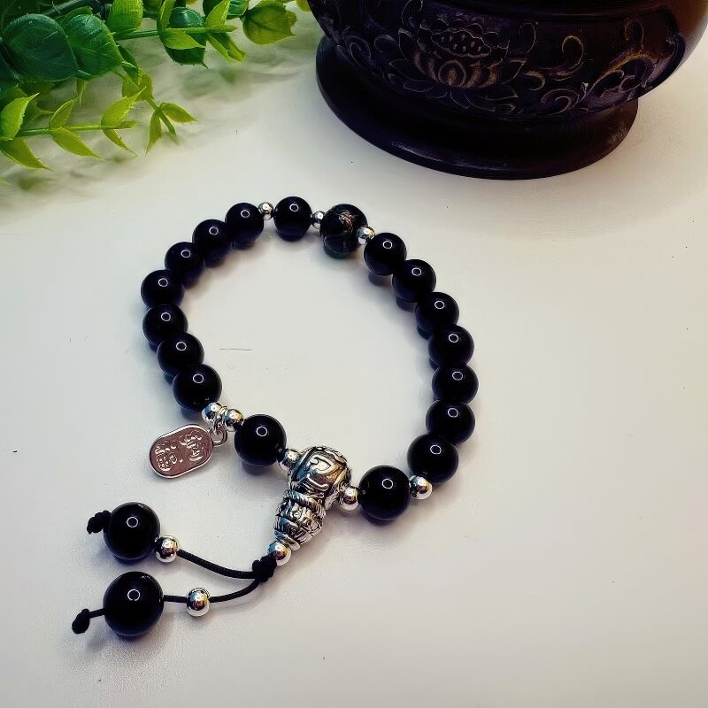 GalaxGraceBlack Stone Green Incense Ash Glass Bracelet Bestgift