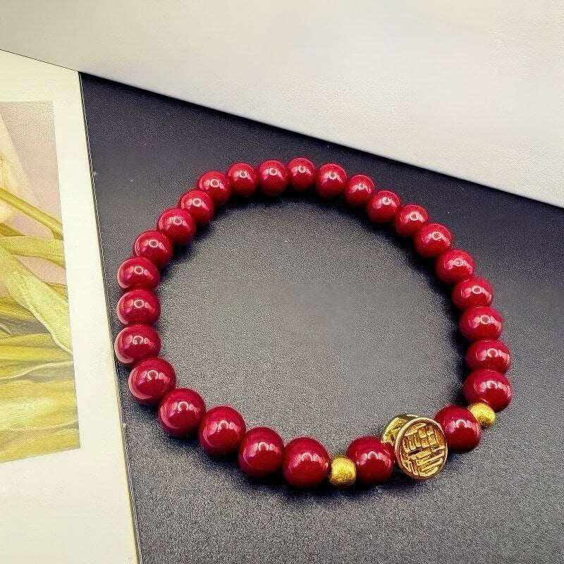 GalaxGraceChinese Ancient Style Fortune Cinnabar Bracelet Bestgift