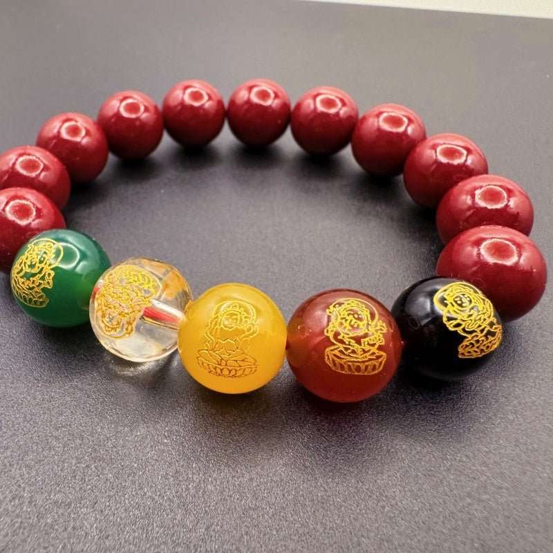 GalaxGrace Cinnabar Five - Way God of Wealth Bracelet Bestgift