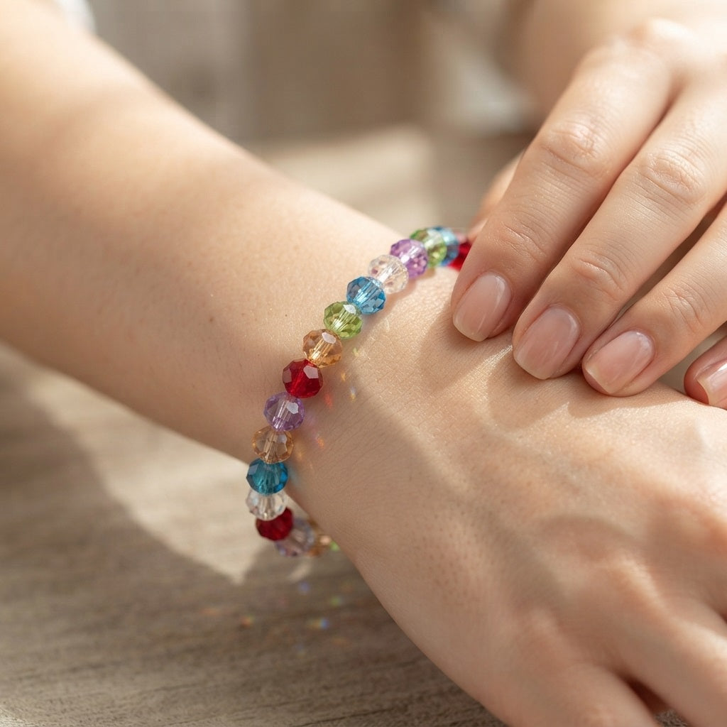 GalaxGrace Simple Stylish Rainbow Beaded Bracelet Best Gift 6