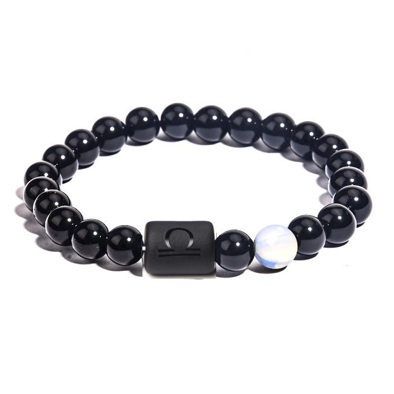GalaxGrace Twelve Constellations Agate Bead Bracelet