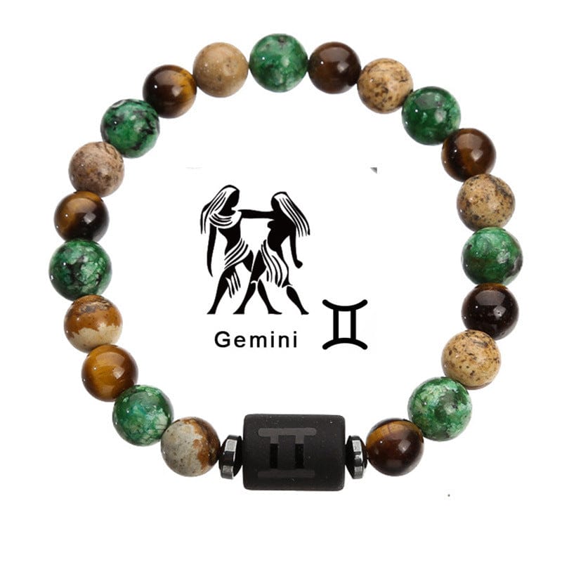 Twelve Zodiac Tiger Eye Beads Bracelet - GalaxGrace Bestgift