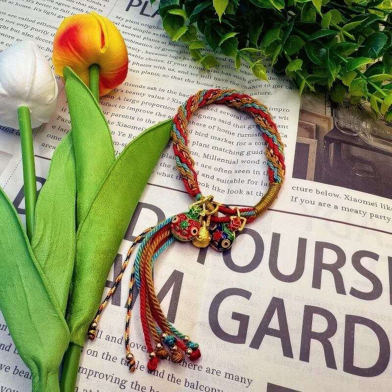 Gold Swallowing Beast Reincarnation Colorful String Bracelet - GalaxGrace Bestgift