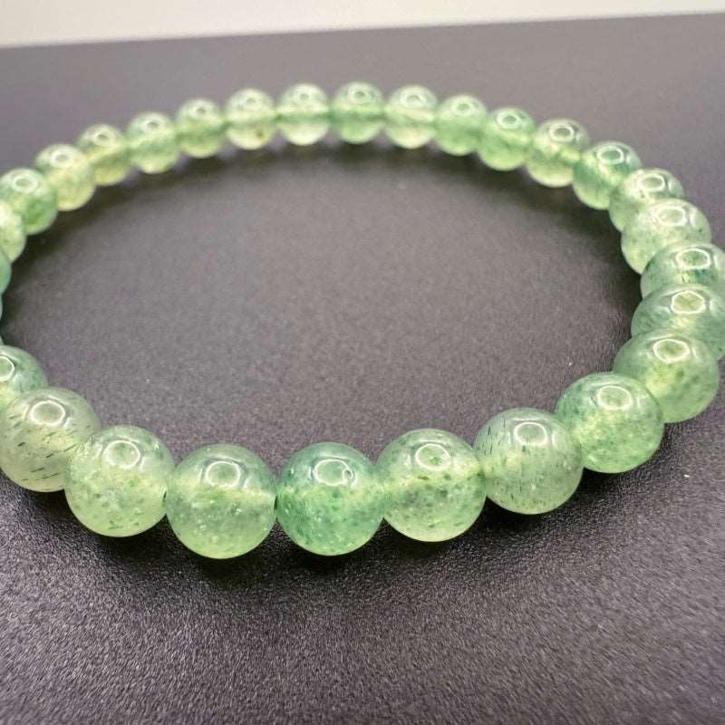 Green Strawberry Crystal Bead Bracelet 6mm Thin - GalaxGrace Bestgift