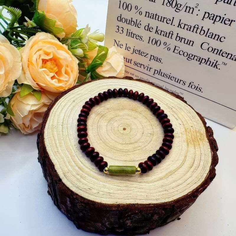 Indian Small Leaf Rosewood Fine Peridot Jade Bracelet - GalaxGrace Bestgift