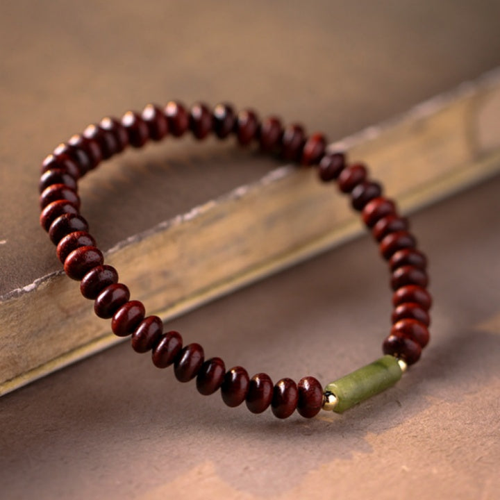 Indian Small Leaf Rosewood Fine Peridot Jade Bracelet - GalaxGrace Bestgift