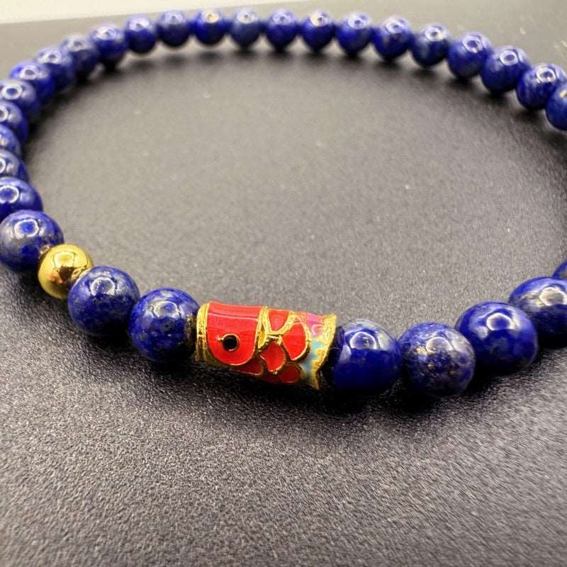 Lapis Lazuli Ethnic Style Koi Turn Luck Bead Bracelet - GalaxGrace Bestgift