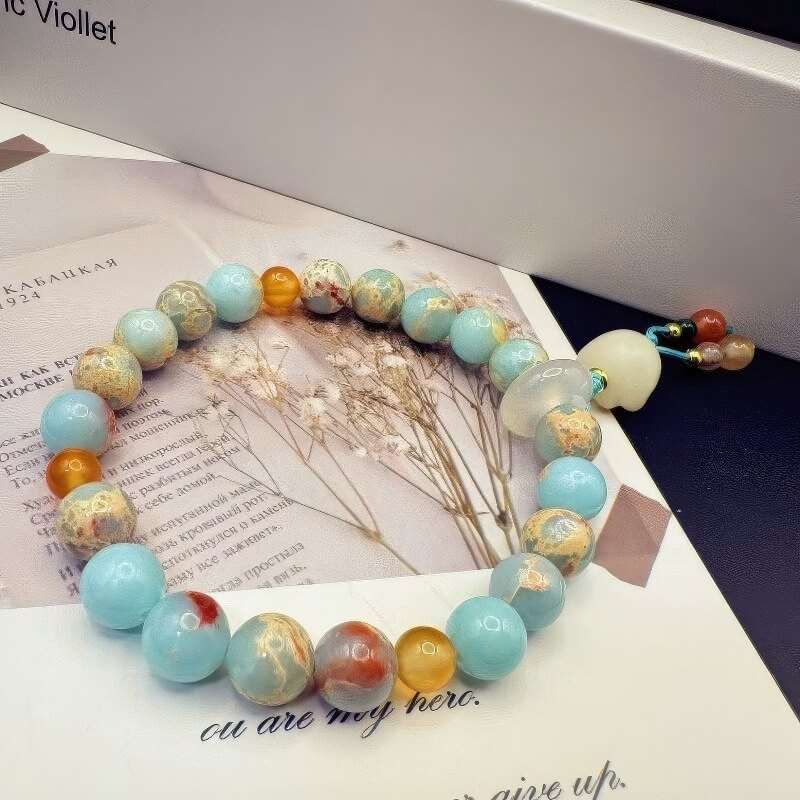 Longevity Mount Stone Charcoal-grilled Cat Claw Pendant Bracelet - GalaxGrace Bestgift