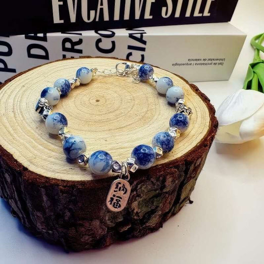 Lucky Blue And White Porcelain Bracelet - GalaxGrace Bestgift