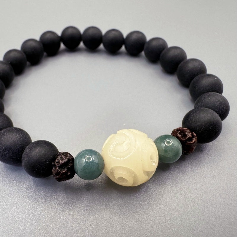 Medicinal Cypress Bodhi Root Buddha Bead Bracelet - GalaxGrace Bestgift