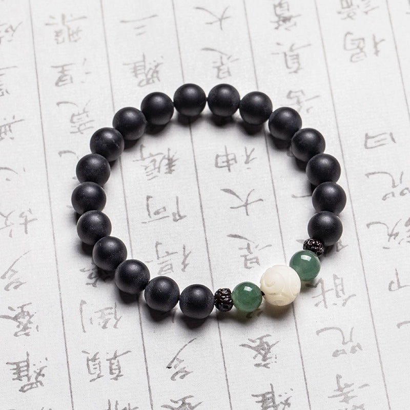 Medicinal Cypress Bodhi Root Buddha Bead Bracelet - GalaxGrace Bestgift