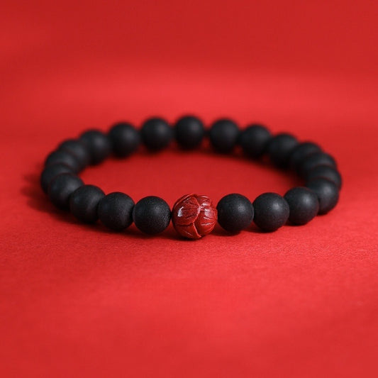 Medicinal Cypress Cinnabar Lotus Meditation Bracelet - GalaxGrace Bestgift
