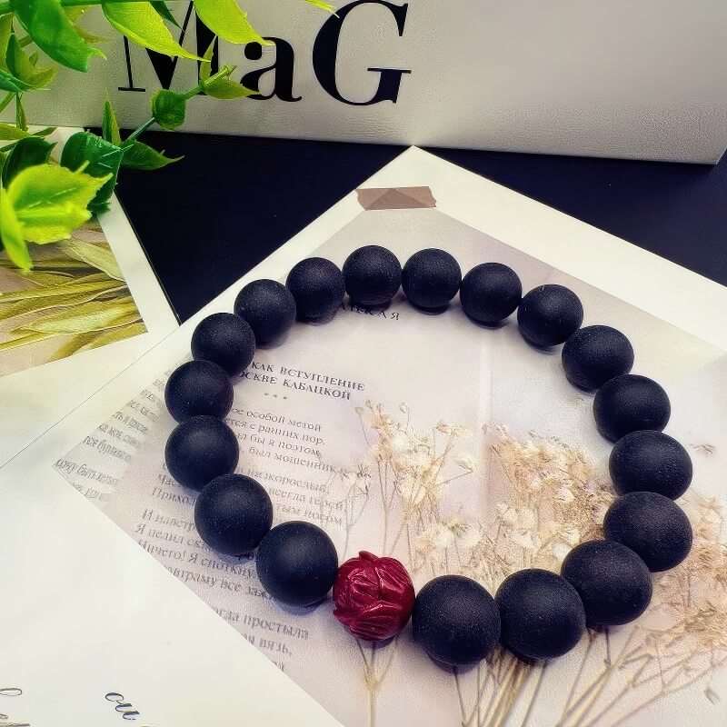 Medicinal Cypress Cinnabar Lotus Meditation Bracelet - GalaxGrace Bestgift
