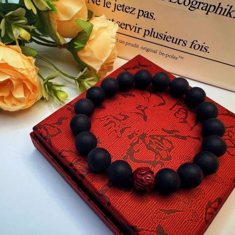 Medicinal Cypress Cinnabar Lotus Meditation Bracelet - GalaxGrace Bestgift