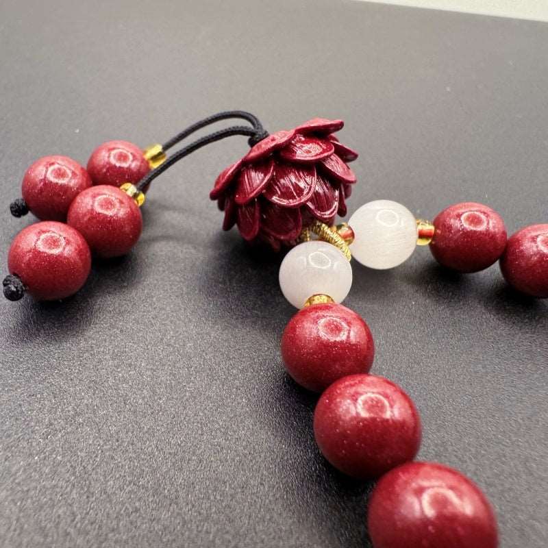 Mount Putuo Meditation Lotus Cinnabar Bracelet - GalaxGrace Bestgift