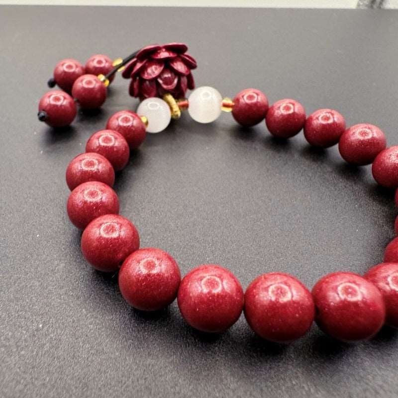 Mount Putuo Meditation Lotus Cinnabar Bracelet - GalaxGrace Bestgift