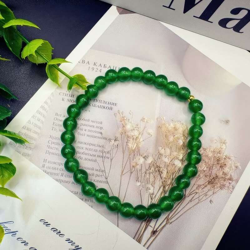Natural Chalcedony Green Crystal Bracelet - GalaxGrace Bestgift