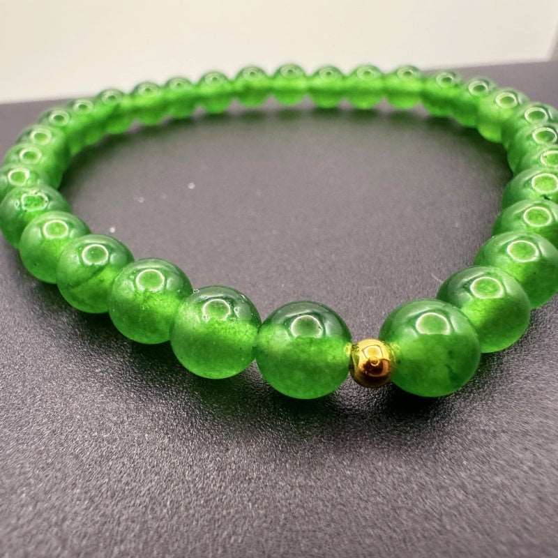 Natural Chalcedony Green Crystal Bracelet - GalaxGrace Bestgift