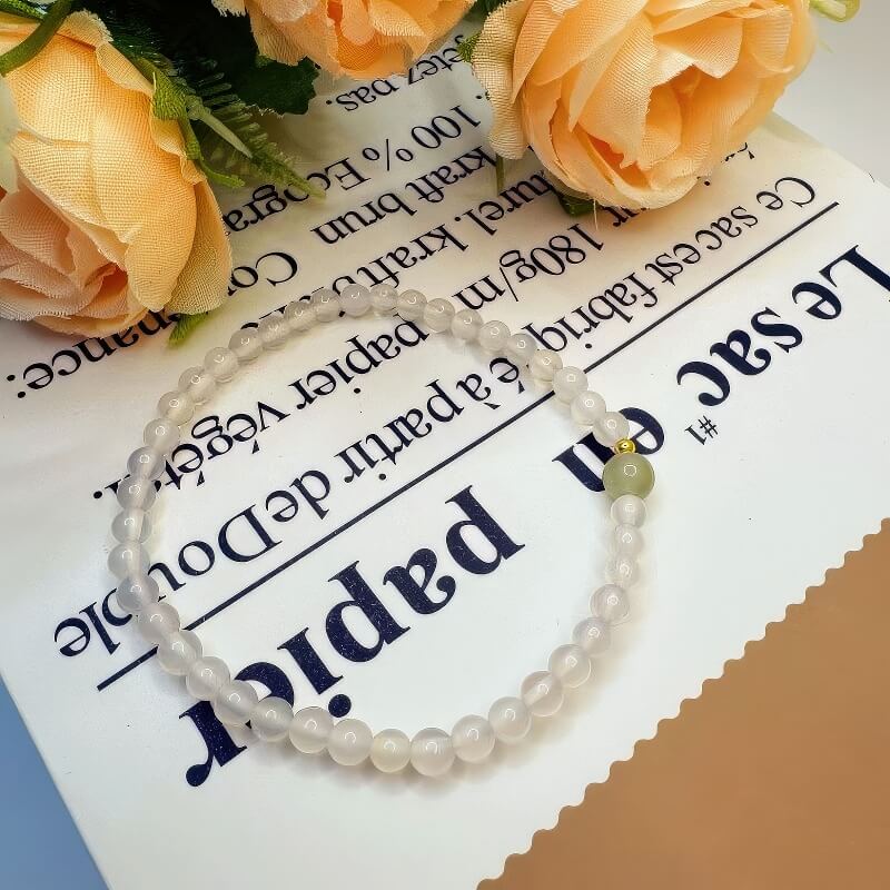 Natural Hetian Jade White Agate Bracelet - GalaxGrace Bestgift