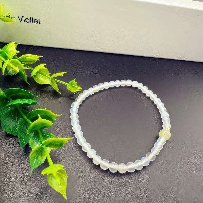 Natural Hetian Jade White Agate Bracelet - GalaxGrace Bestgift