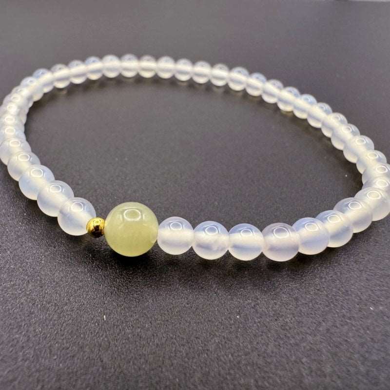 Natural Hetian Jade White Agate Bracelet - GalaxGrace Bestgift