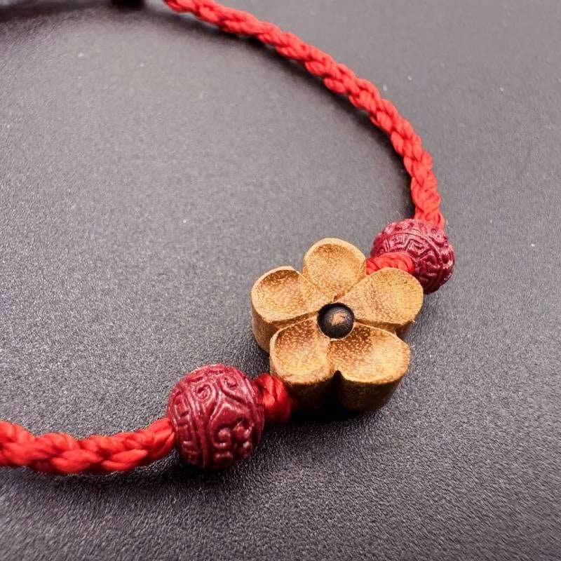 Natural Mahogany Red String Bracelet Zodiac Year - GalaxGrace Bestgift