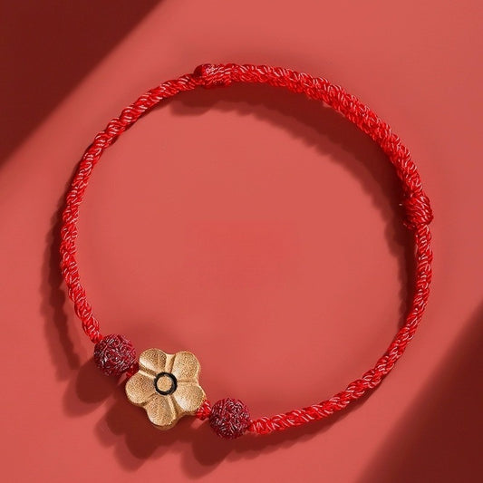 Natural Mahogany Red String Bracelet Zodiac Year - GalaxGrace Bestgift