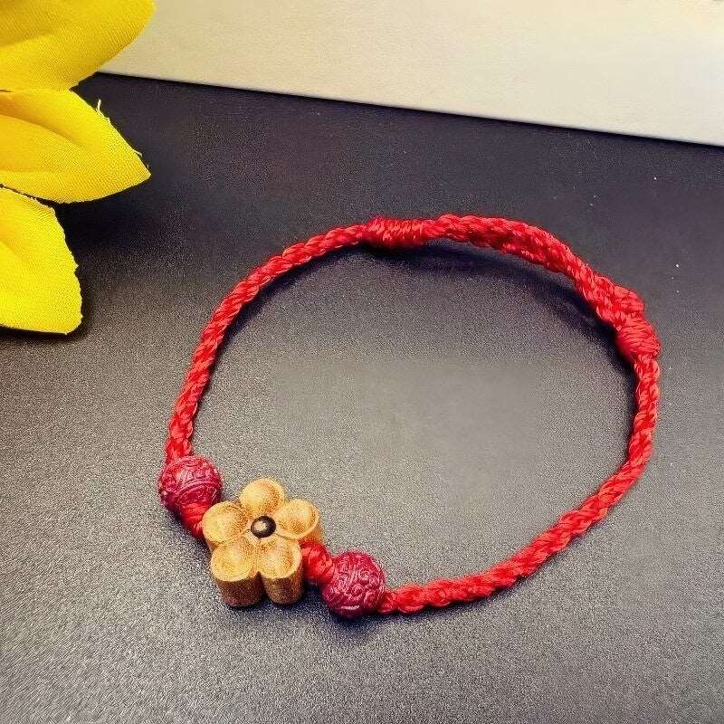 Natural Mahogany Red String Bracelet Zodiac Year - GalaxGrace Bestgift