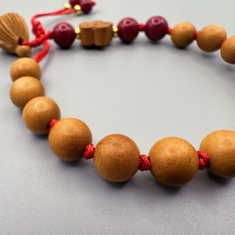 Natural Peach Wood Lotus Pendant Peach Blossom Bracelet Best Gift