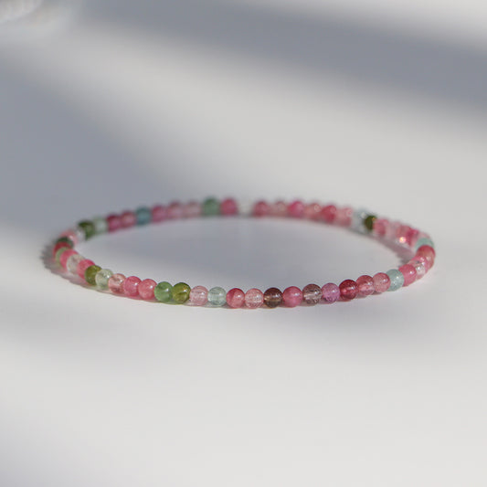 Natural Rainbow Tourmaline Bracelet Extremely Thin - GalaxGrace Bestgift