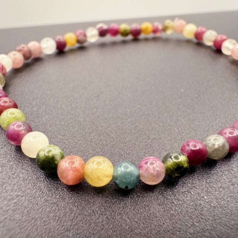 Natural Rainbow Tourmaline Bracelet Extremely Thin - GalaxGrace Bestgift