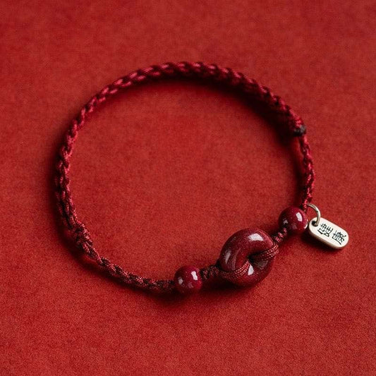 Peace Buckle Cinnabar Red String Bracelet Zodiac Year - GalaxGrace Bestgift