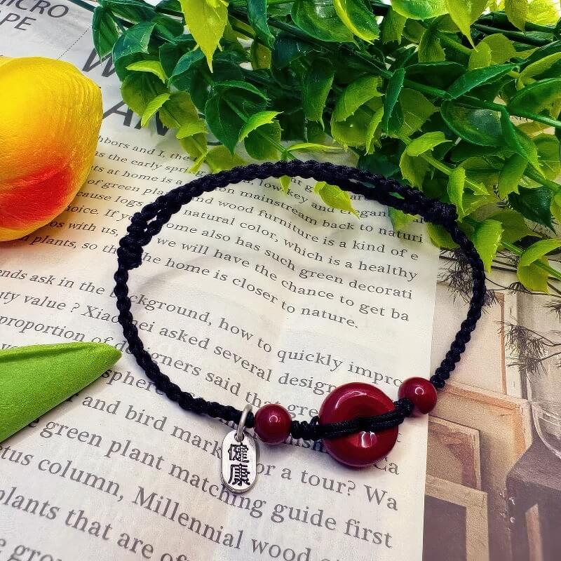 Peace Buckle Cinnabar Red String Bracelet Zodiac Year - GalaxGrace Bestgift