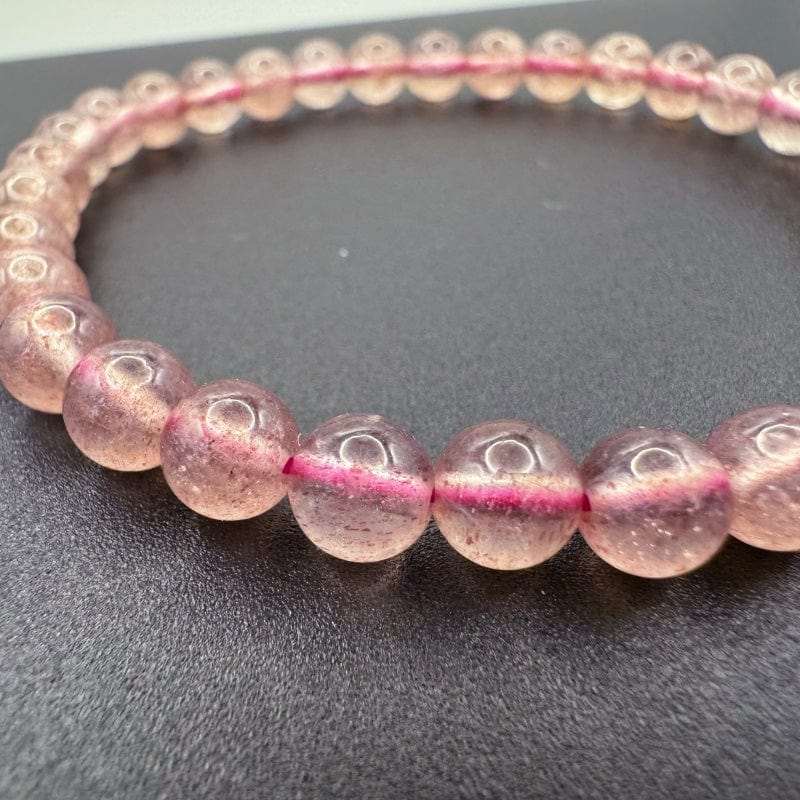 Pigeon Blood Red Ice Strawberry Crystal Bracelet 6mm Thin - GalaxGrace